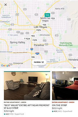 Airbnb search by map