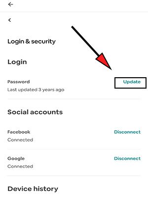 Airbnb change password