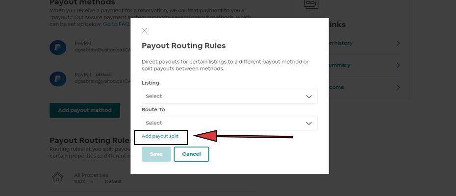 How to Airbnb payout split