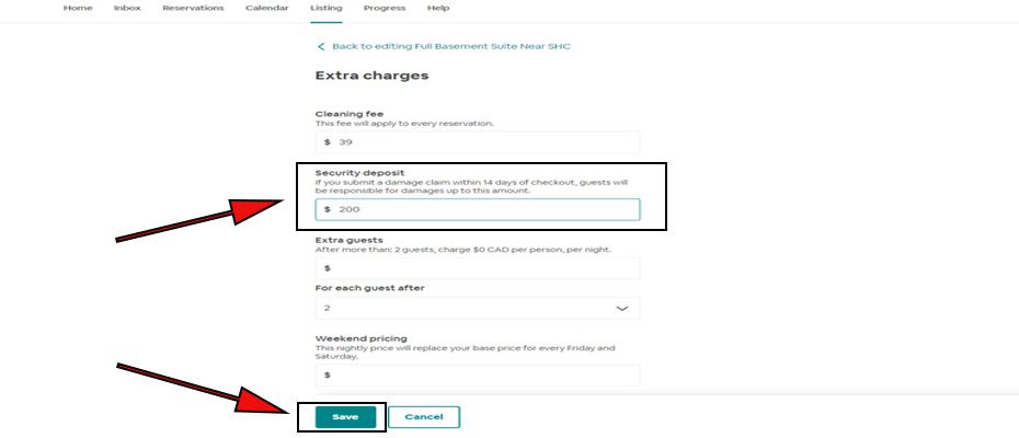 extra charges on airbnb
