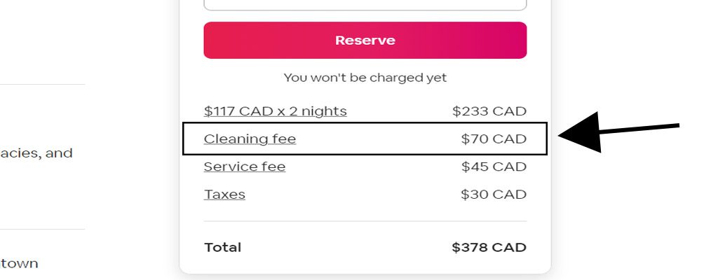 average airbnb cleaning fee