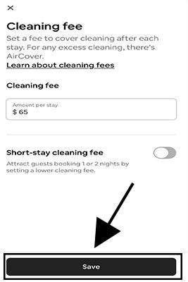 how to add airbnb cleaning fee on the app