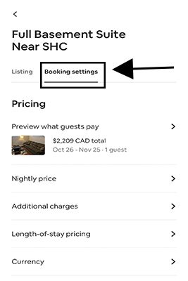 airbnb booking settings